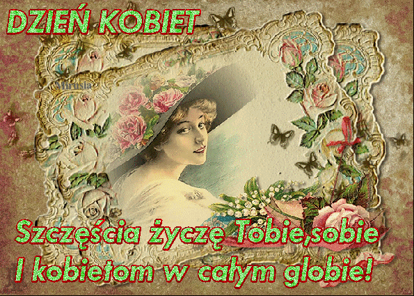 Kobieta z życzeniami 8 marca